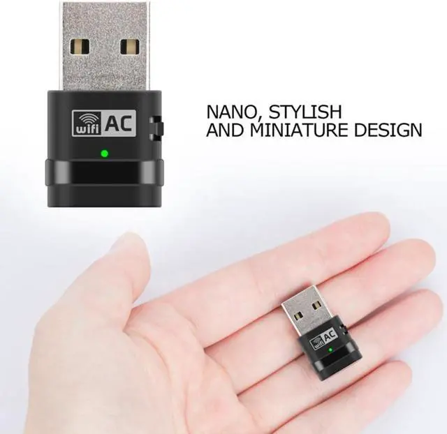 Alt view image 3 of 4 - Mini 2.4G / 5G WiFi USB Adapter Wireless Dual Band 11AC 600Mbps MT7610UN Chipset Network Card for PC Windows MAC OS X