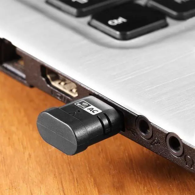 Alt view image 4 of 4 - Mini 2.4G / 5G WiFi USB Adapter Wireless Dual Band 11AC 600Mbps MT7610UN Chipset Network Card for PC Windows MAC OS X