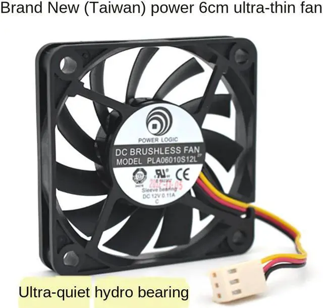 Main image of PLA06010S12L 6cm cm CPU Fan Ultra-Quiet 6010 12V 0.11A 3-pin Case Fan Hydro Bearing Ultra-Thin cooling Fan