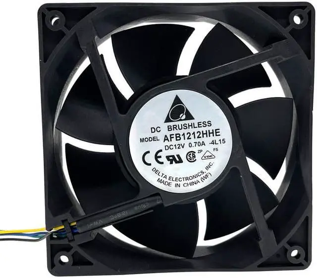 Alt view image 2 of 6 - AFB1212HHE ,120mm Dual Ball Bearing 12cm Cooling Fan, 12038 120X120X38mm 4-wire PWM 12V 4-Pin 4P