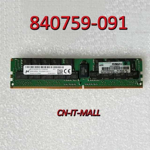 Main image of 815101-B21 840759-091 850882-001 64GB 4DRX4 DDR4 2666V  Server Ram Memory