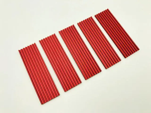 Alt view image 4 of 5 - 5PCS M.2 Heatsink SSD Aluminium Alloy PCI-E NVMe M.2 2280 SSD Heatsinks Radiator PC Cooling Heat Dissipation Radiator Red Color