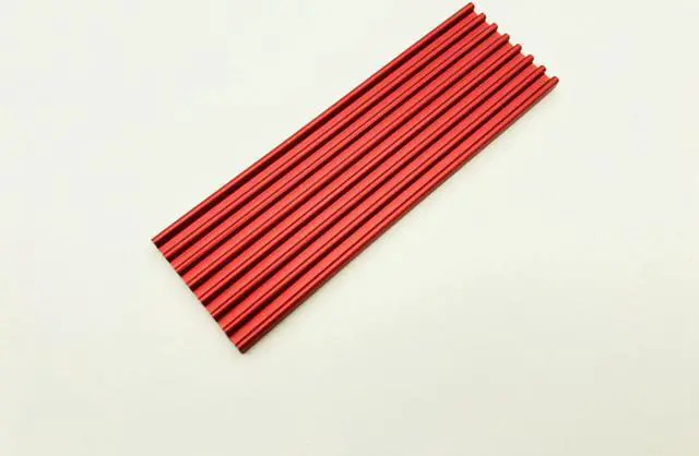 Alt view image 5 of 5 - 5PCS M.2 Heatsink SSD Aluminium Alloy PCI-E NVMe M.2 2280 SSD Heatsinks Radiator PC Cooling Heat Dissipation Radiator Red Color