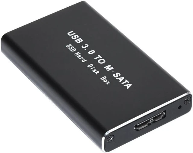 Alt view image 2 of 3 - Mini SSD Hard Drive Case USB3.0 to mSATA Adapter Hard Drive Enclosure Aluminum Alloy External Hard Disk Case mSATA to USB3.0 Box