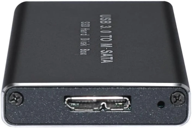 Alt view image 3 of 3 - Mini SSD Hard Drive Case USB3.0 to mSATA Adapter Hard Drive Enclosure Aluminum Alloy External Hard Disk Case mSATA to USB3.0 Box