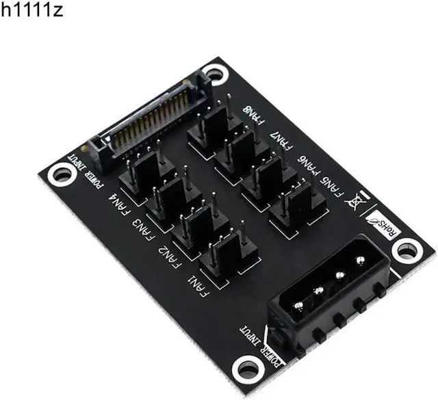 Main image of Fan Hub Computer 12V Mini Fan Controller Molex 4Pin SATA 15Pin Power 8Port 4Pin Fan Splitter Hub for PC Desktop RGB CPU Fans Hub