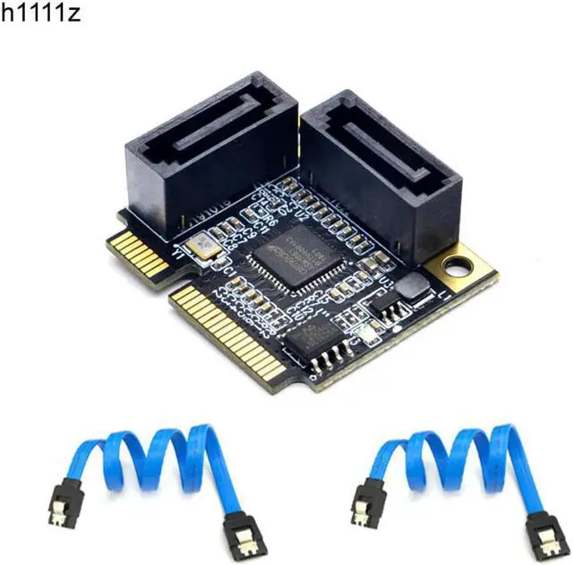 Main image of 2 Ports Mini PCI-E PCI Express to SATA 3.0 Converter Hard Drive Extension Card with SATA Cable for PC Computer Add On Cards SATA