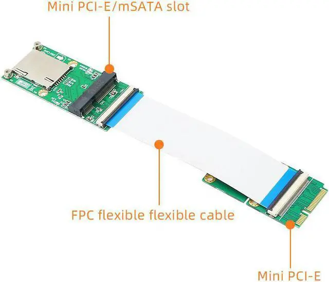 Alt view image 5 of 6 - Mini PCI-E to Mini PCIE / mSATA Flexible Extender Riser Cable with SIM Card Slot Bracket for WIFI/WWAN/WLAN module for mSATA SSD