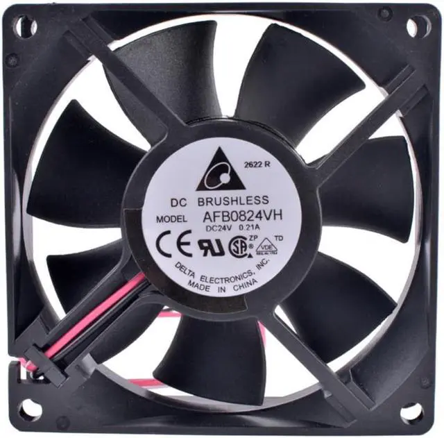 Alt view image 2 of 5 - AFB0824VH 8cm 8025 80mm fan 80x80x25mm 24V 0.21A Double ball bearing large air volume inverter cooling fan