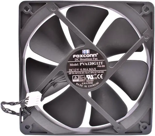 Alt view image 5 of 5 - PVA120G12T 12cm 12025 120mm fan 120x120x25mm DC12V 0.50A 4 lines suitable for server chassis CPU cooling fan