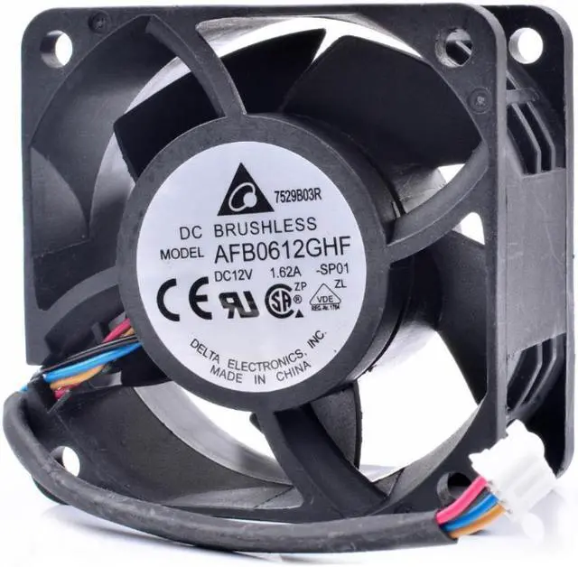 Alt view image 3 of 3 - AFB0612GHF 6cm 6038 60x60x38mm 12V 1.62A server large air volume cooling fan