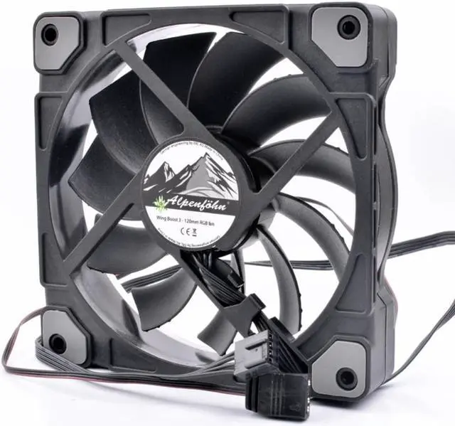 Alt view image 3 of 3 - Alpenföhn Wing Boost3 -120mm RGB fan 12cm 12025 120x120x25mm 12V 4 lines pwm CPU water cooled RGB cooling fan