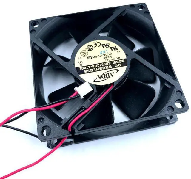 Alt view image 6 of 6 - AD0812HB-A70GL 8cm 8025 80mm fan 80x80x25mm 12V 0.25A 3000RPM 38CFM Double ball bearing cooling fan
