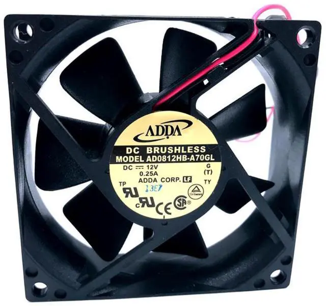 Alt view image 5 of 6 - AD0812HB-A70GL 8cm 8025 80mm fan 80x80x25mm 12V 0.25A 3000RPM 38CFM Double ball bearing cooling fan