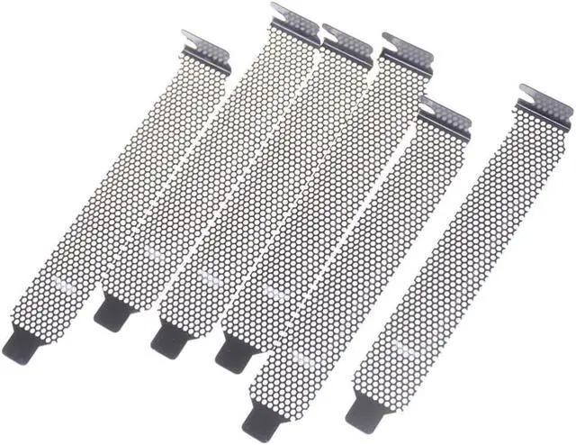 Alt view image 2 of 3 - 5pcs/lot Black Hard Steel PCI Slot Covers Bracket w/ Screws, Full Profile Expansion Dust Filter Blanking Plate for PCI