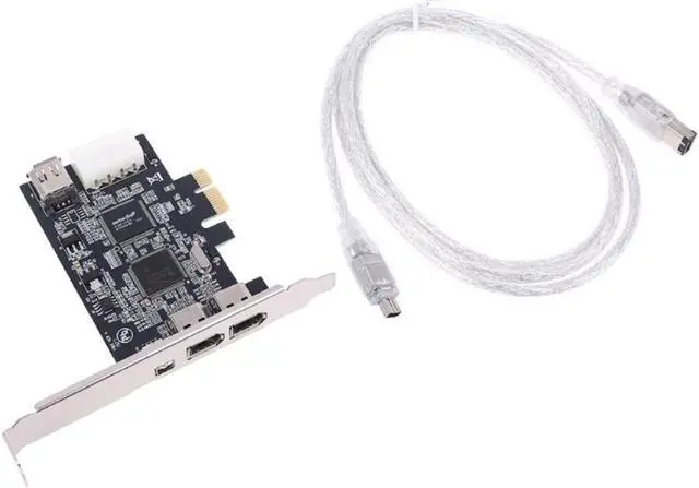 Alt view image 5 of 7 - D7YC PCIe 3 Ports Firewire Cable Expansion Card PCI Express 1394B & 1394A TI XIO2213B Chipset Adapter