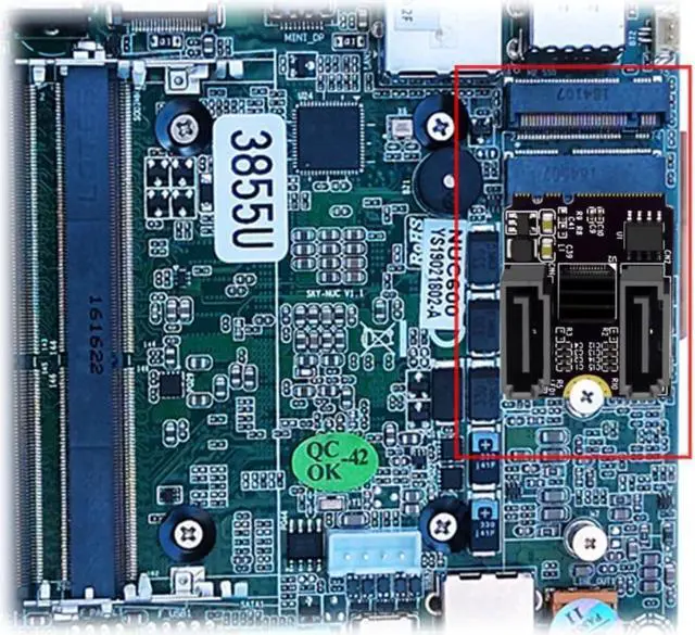 Alt view image 5 of 7 - Driver SATA Card M.2 A Key + E Key to 2Ports SATA 3 Adapter Card Meet User Data Space Requirements
