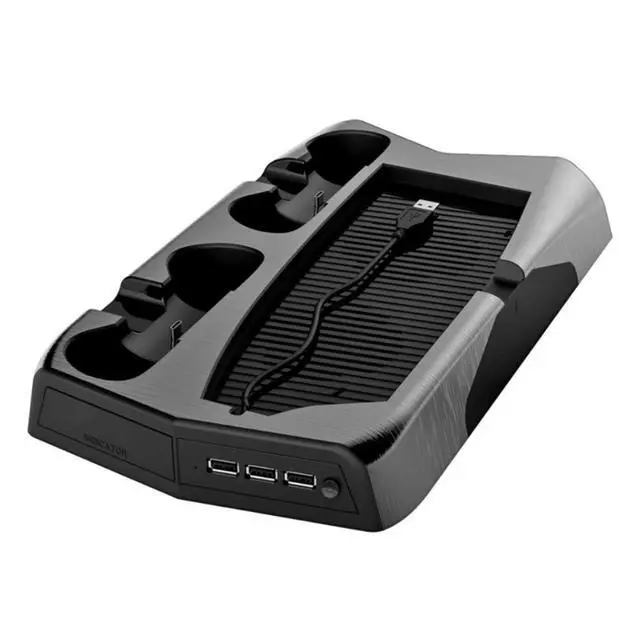Alt view image 2 of 3 - For PS5 Vertical Cooling Fan Stand Digital Edition with 14 Game Slot 3 Hub Port Dual Controller Charging Station Charger for PS5