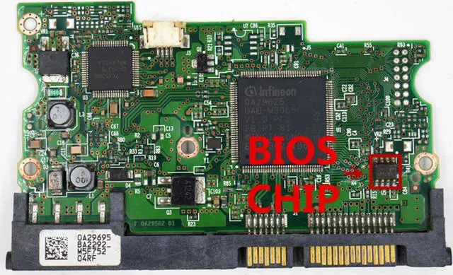 Alt view image 2 of 2 - HDD PCB Logic Board / F 0A29582 01 , B 0A29582 01 / IC:0A29625 / 0A29695 / HDS721616PLA380, HDS728040PLAT20