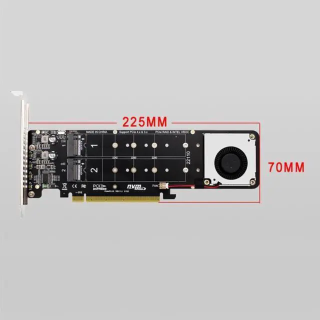 Main image of PCI-E 16X to M.2 M-KEY NVME SSD RAID Adapter Card PCI-E4.0 PCI Express X4 Expansion Card for 2U Server Split Adapter Multiplier