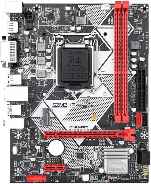 Alt view image 2 of 6 - SZMZ B75-H Gaming Computer Motherboard LGA 1155 Supports DDR3 RAM USB SATA3.0 B75 Desktop Mobo Compatible With Core Xeon E3 V1V2