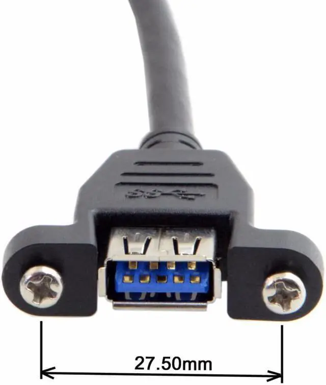 Alt view image 5 of 5 - super speed USB 3.0 panel mount Cable female To Male A M F extension cable 0.5m