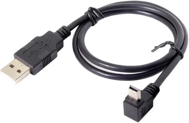 Alt view image 4 of 5 - USB 2.0 A Type Male to 90 Degree Up Angled USB Mini B 5pin Male Cable 50cm
