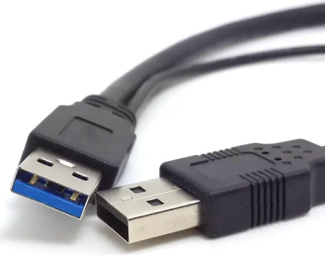 Alt view image 4 of 5 - Two USB 3.0 A Male with USB Power to Micro USB 3.0 Y Cable for Mobile Hard Disk U3-029-0.5M
