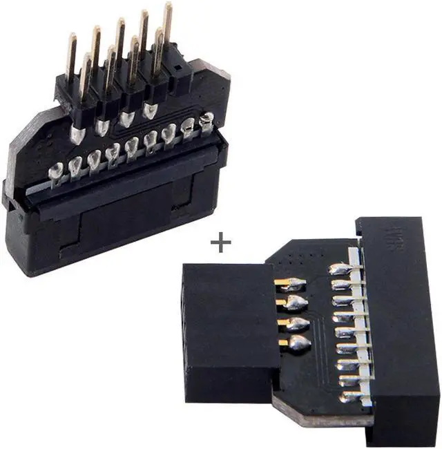 Alt view image 4 of 5 - Reversible USB 2.0 9Pin Housing to Motherboard USB 3.0 20pin Header Female Adapter 1set