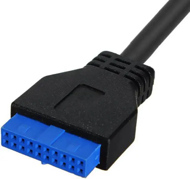Alt view image 5 of 5 - 50cm USB 3.0 B Type Male to 3.0 Motherboard 19pin Header Cable 90 Degree Left angled