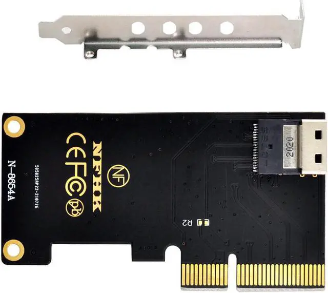 Alt view image 3 of 3 - PCI-E Express 3.0 4X to SFF-8639 U.2 U2 Kit to SFF-8654 Slimline SAS NVME PCIe SSD Adapter for Mainboard