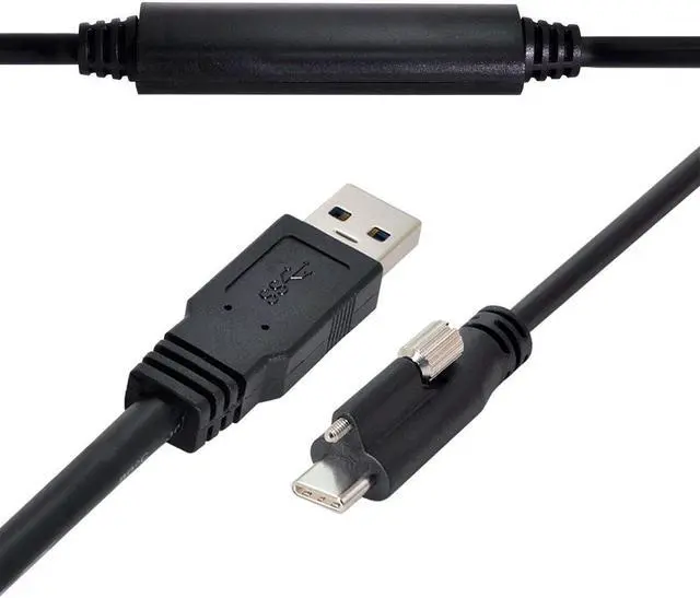 Alt view image 4 of 5 - 8m Type-C USB 3.1 Single Screw Locking to USB3.0 Data Cable Mount Type for Industrial Camera Recorder & Laptop PC & Disk