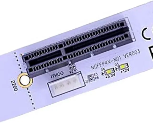 Alt view image 3 of 3 - NGFF M.2 to PCI-E 4X Riser Card M2 Key M to PCIe X4 Adapter with LED Voltage Indicator for ETH GPU BTC Mining 2 Pack