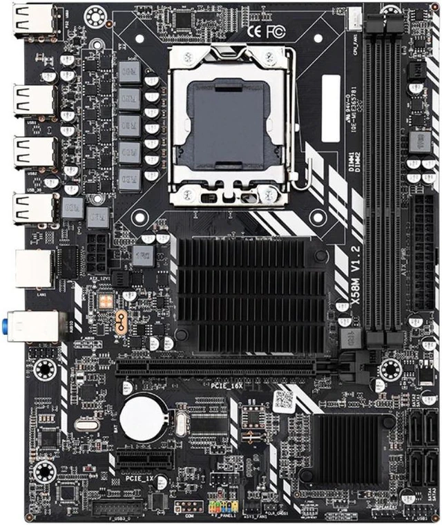 Alt view image 4 of 6 - X58 Dual-Channel Motherboard L5520 X58DUAL V1.0 DDR3X4 1066 Memory M.2 NVME PCIE X16 Desktop Computer Game Motherboard
