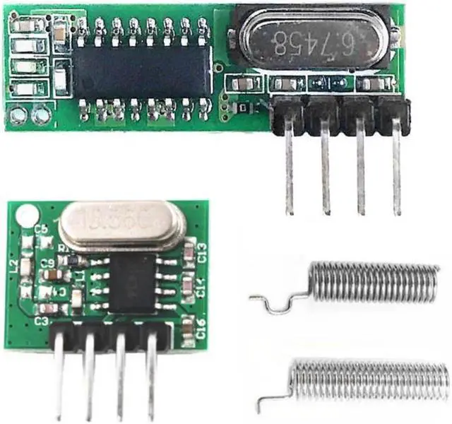 Main image of 433 Mhz Superheterodyne RF Receiver Module and Transmitter Module with Antenna for Arduino DIY Kit 433Mhz Remote Controls