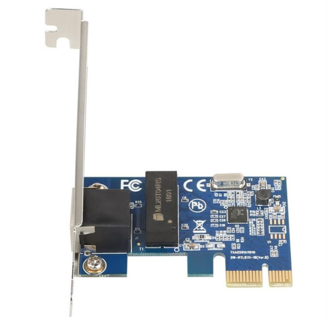 Scheda Di Rete Gigabit PCI-E RJ45 10/100/1000Mbps – Adattatore Ethernet Per PC Desktop, Basso Profilo (Larghezza 1x Slot)