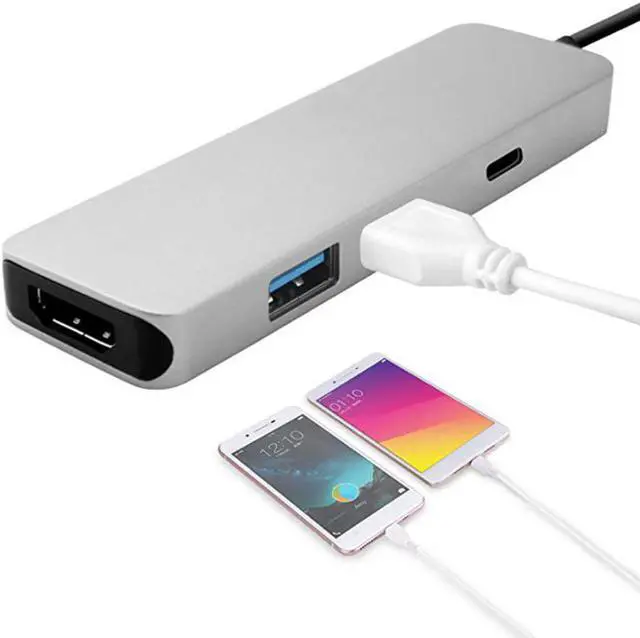 Alt view image 2 of 3 - USB C to HDMI-compatible Adapter 4K 30Hz Cable Type C to HDMI for MacBook Samsung S10 Huawei Mate P20 Pro USB-C Type-C Adapter