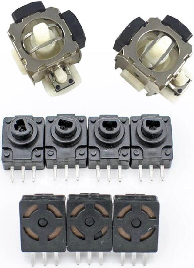 Main image of 2Pcs Black Lt/Rt Button Keypad For 360 & 2Pcs 3D Analog Vibration Joystick Thumbstick For Microsoft 360 Ps2