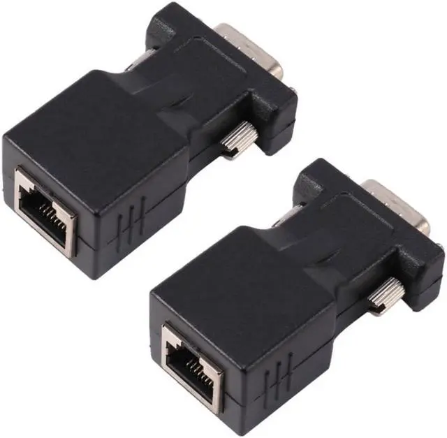 Main image of 2X VGA Extender Male To LAN CAT5 CAT6 RJ45 Network Cable Adapter