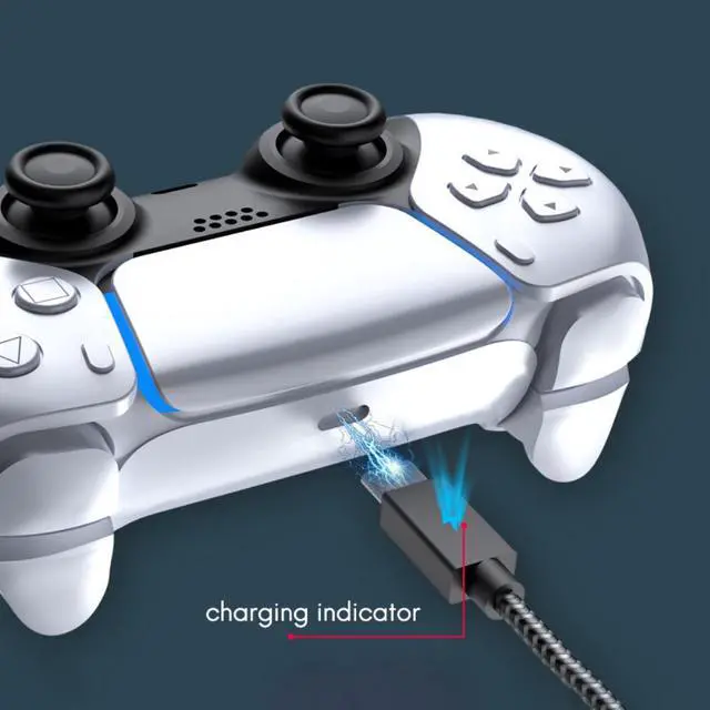 Alt view image 2 of 3 - LED Charging USB Data Cable Charger Cord Portable Transmission Power Line For PS5/PS4//Switch Pro/Phone Type C 3.0M