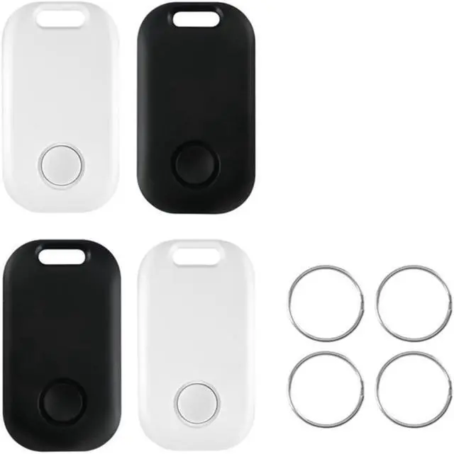 Main image of 4 PCS Black White Keys Locator, Bluetooth Tracker for Keys Pets Wallets and School Bag, Key Finder Smart Trackers