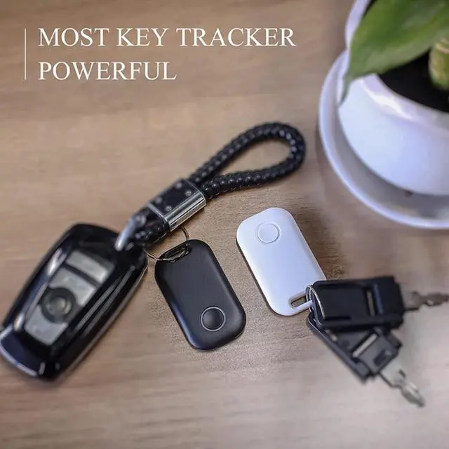 Alt view image 2 of 3 - 4 PCS Black White Keys Locator, Bluetooth Tracker for Keys Pets Wallets and School Bag, Key Finder Smart Trackers