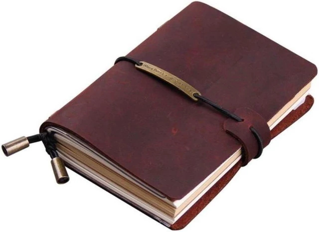 Alt view image 4 of 6 - Handmade Traveler's Notebook, Leather Travel Journal Notebook for Men & Women, Perfect for Writing, Gifts, Travelers, 5.2 x 4 In