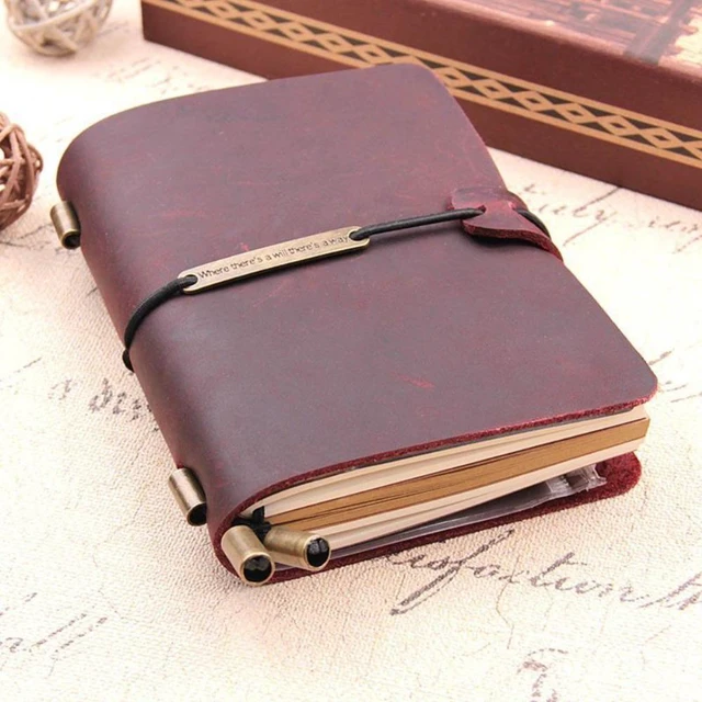 Alt view image 5 of 6 - Handmade Traveler's Notebook, Leather Travel Journal Notebook for Men & Women, Perfect for Writing, Gifts, Travelers, 5.2 x 4 In