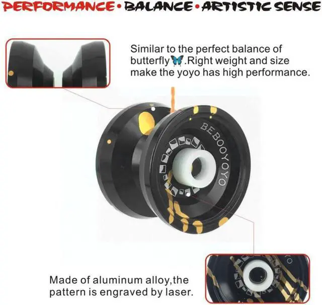 Alt view image 2 of 3 - Bebooyoyo 2 Set Metal Yoyo Professional Yoyo Set Yo Yo + Glove Yo-Yo Metal Yoyo Classic Toys Gift Present - N12 & G6