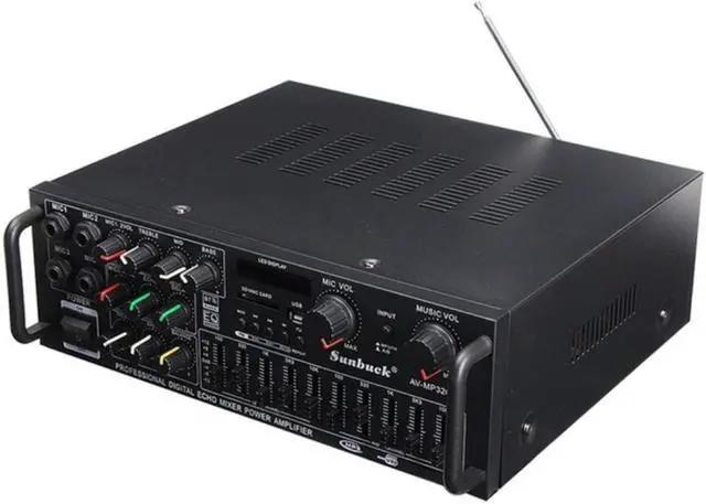 Main image of SUNBUCK 2000W Bluetooth 5.0 Channel Audio Power HiFi Amplifier 326BT 12V/220V AV Amp Speaker with Remote Control(EU Plug)