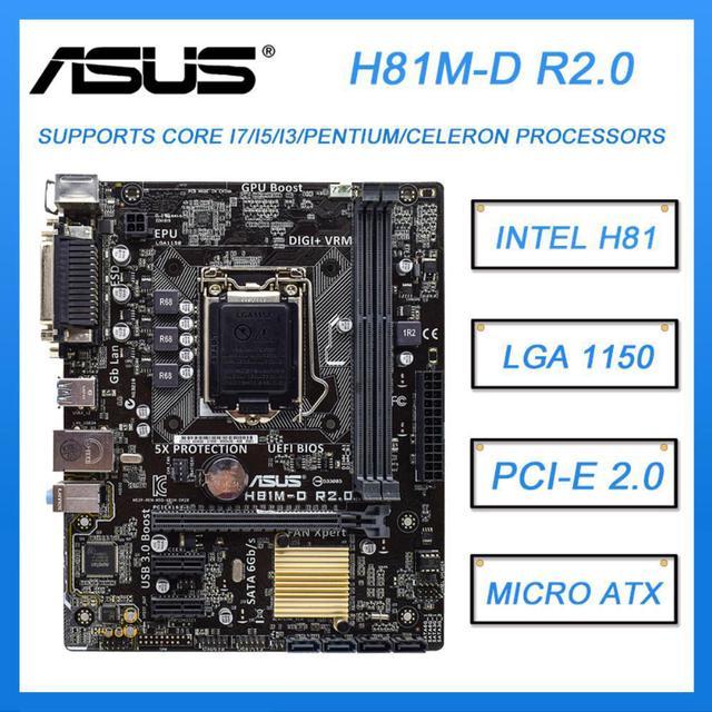 LGA 1150 Motherboard ASUS H81M D R2.0 Motherboard LGA 1150 DDR3 Intel H81 16GB PCI E 2.0 USB3.0 Micro ATX For Core i3 4170 cpus Newegg