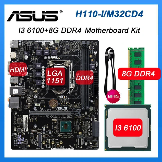Motherboard set ASUS H110-I/M32CD4/DP_MB LGA 1151 Motherboard set with ...