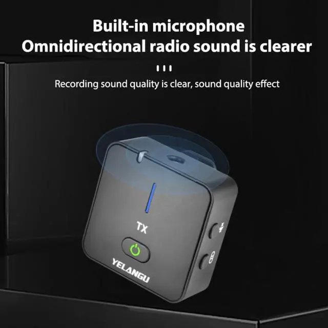 Alt view image 2 of 4 - YELANGU MX5S 2.4G 2 Transmitter 1 Receiver Wireless Lavalier Microphone System Clip-On Mic for Interview Video Recording