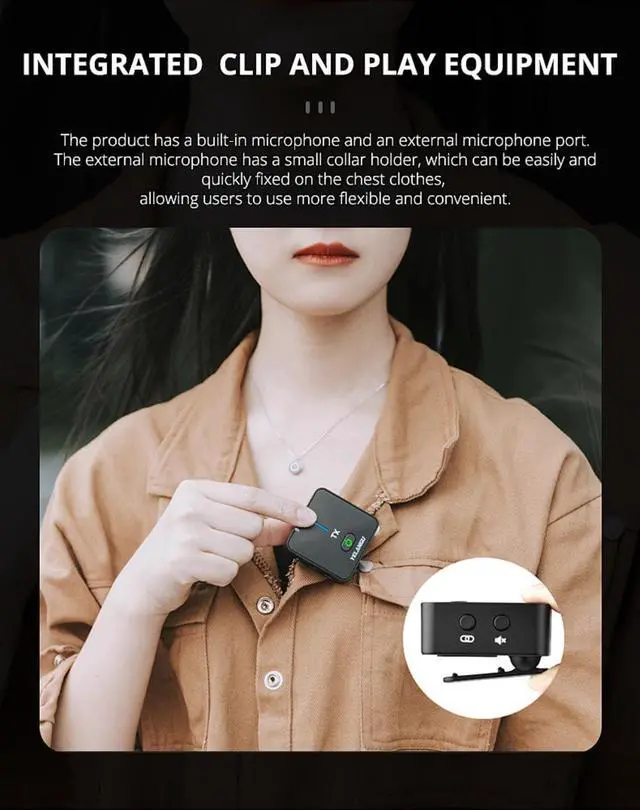 Alt view image 3 of 4 - YELANGU MX5S 2.4G 2 Transmitter 1 Receiver Wireless Lavalier Microphone System Clip-On Mic for Interview Video Recording